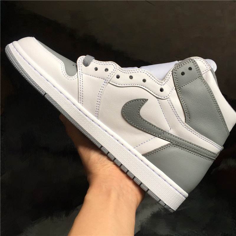 2022 Men Air Jordan 1 Retro White Grey Shoes